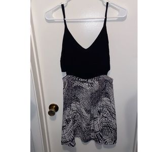 Black and white dress.